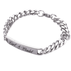 Alternative view of Stainless Steel Bracelet with Engraving Plate 21.5 cm x 8 mm