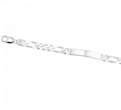 Alternative view of Engraving bracelet Figaro plate 8 mm