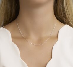 Alternative view of Silver Necklace with Extension Chain (∅1.1mm)