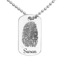 Silver Nameplate with Fingerprint