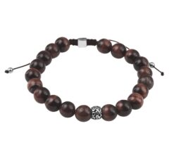 Alternative view of Bracelet with tiger eye beads with silver beads