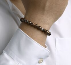 Bracelet with tiger eye beads with silver beads