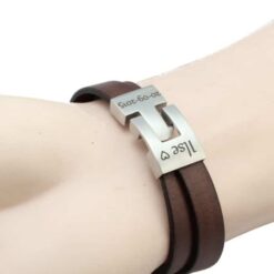 Alternative view of Leather Name Bracelet