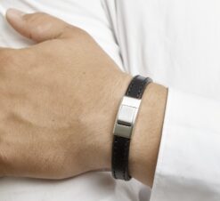 Alternative view of Leather Bracelet with Engraving