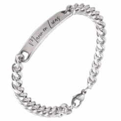 Stainless Steel Bracelet with Engraving Plate 21.5 cm x 8 mm