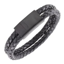“Leren Armband met Zwarte Sluiting – 