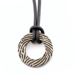 Alternative view of Round Stainless Steel Fingerprint Necklace