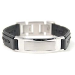 Alternative view of Bracelet made of stainless steel and leather