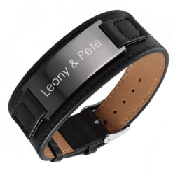 PU Leather Bracelet with Engraving Plate