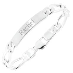 Engraving bracelet Figaro plate 8 mm