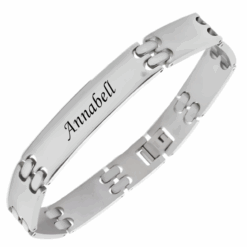 Steel bracelet with engraving plate 21.5cm x 12mm
