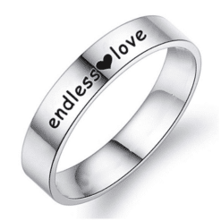 Silver Ring with Own Name or Text (5mm)