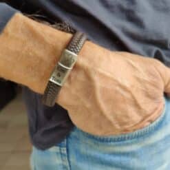 Alternative view of PU Leather bracelet with laser engraving