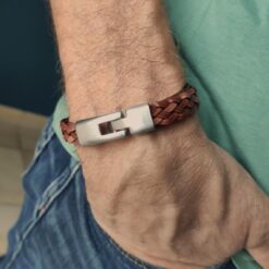 Alternative view of Leather Bracelet with Leather Engraving