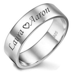 Silver Ring with Own Name or Text (7mm)
