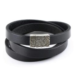 Men's leather bracelet with fingerprint