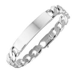 Alternative view of Silver men's bracelet with engraving plate 11 mm