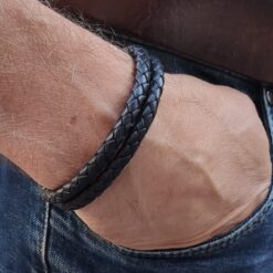 Alternative view of Leather Bracelet with Engraving