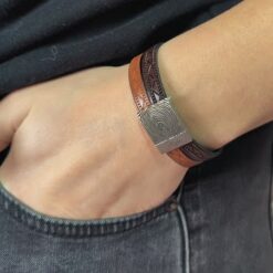 Alternative view of Leather Bracelet with Fingerprint