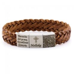 Alternative view of Leather Bracelet with Fingerprint