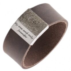 Alternative view of Fingerprint Bracelet with Solid Leather Band