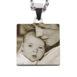 Pendant with engraved photo incl. chain