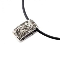Alternative view of Fingerprint Necklace with Leather Chain