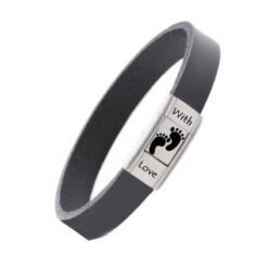 Alternative view of Leather Bracelet with Laser Engraving