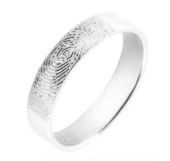 Silver ring with fingerprint 5mm