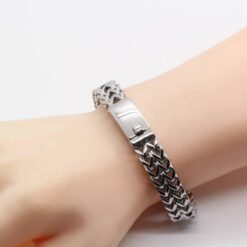 Alternative view of Engravable Stainless Steel Bracelet