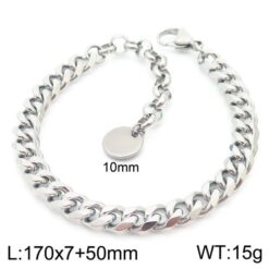Alternative view of Stainless steel bracelet with engraving charm
