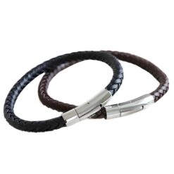 Tough Leather Bracelet with Braided Leather