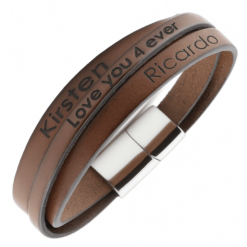 leren naam armband heren met namen