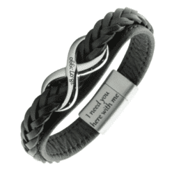 Alternative view of Leather Bracelet with Infinity sign