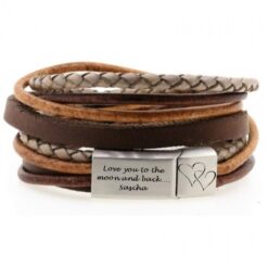 Leather Wrap Bracelet with Engraving
