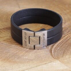 Alternative view of Leather Name Bracelet