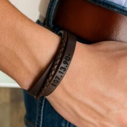 Alternative view of Leather Name Bracelet