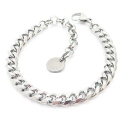 Stainless steel bracelet with engraving charm