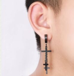 Alternative view of Earring made of stainless steel (1 piece)