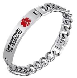 SOS bracelet with engraving plate