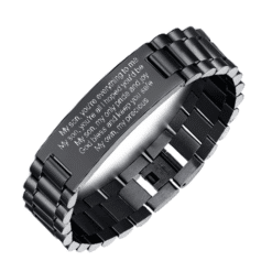 Steel bracelet with engraving plate with your own text/name 21 cm x 12mm (kopie)
