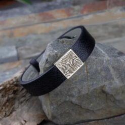 Leather Bracelet for fingerprint or text