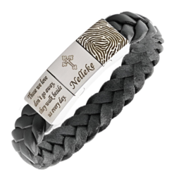 vingerafdruk- herdenking-armband heren