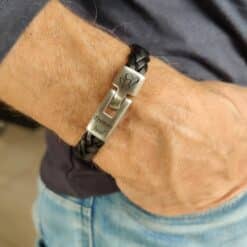 Alternative view of Leather Bracelet with Engraving