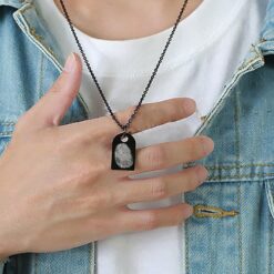 Alternative view of Men's Necklace with Fingerprint