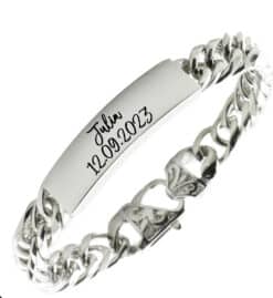 Stainless steel engraving bracelet with deluxe clasp