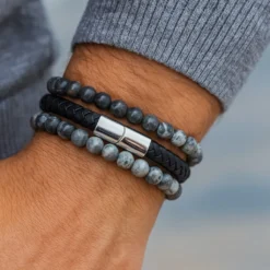 Alternative view of PU Leather bracelet with laser engraving (kopie)